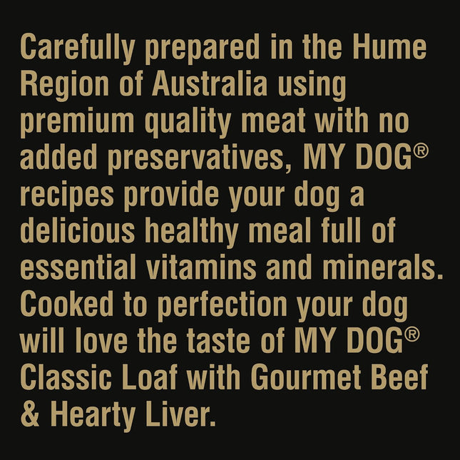 MY DOG Adult Wet Dog Food Beef & Liver Meaty Loaf 6 x 100g, 6 Pack (36 Trays)