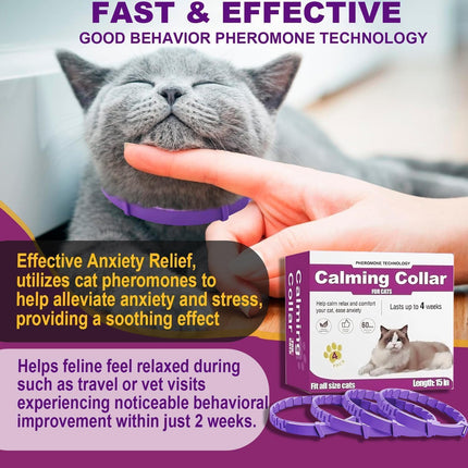 Pheromone Relaxing Collar with Lavender, Up to 60 Days Stress & Anxiety Relief