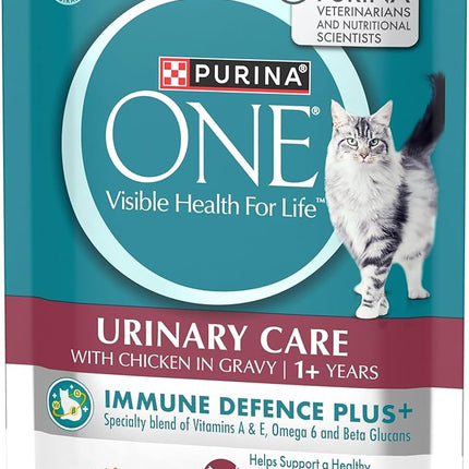 PURINA ONE Adult Wet Cat Food Urinary Care with Chicken in Gravy Pouch 24x70g