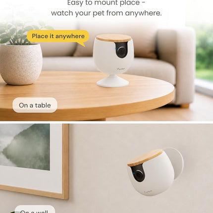 Furbo Mini Pet Camera + AI Nanny, 1080p Indoor Camera with Auto Tracking & Zoom, Colour Night Vision, 2-Way Audio,(Subscription Required)