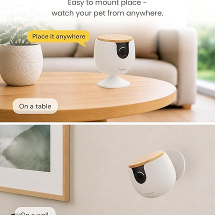 Furbo Mini Pet Camera + AI Nanny, 1080p Indoor Camera with Auto Tracking & Zoom, Colour Night Vision, 2-Way Audio,(Subscription Required)
