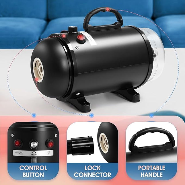 Pet Scene Dog Dryer Blower Vacuum Pet Cat Grooming Kit 4 Nozzles Hairdryer