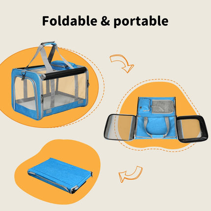 PaWz Pet Carrier Bag Large Cat Carrier Dog Carrier, Collapsible Soft Dog Crate
