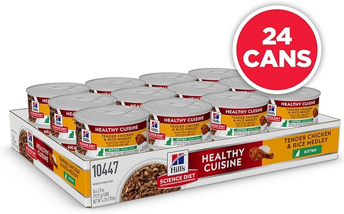 Hill's Science Diet Healthy Cuisine Chicken & Rice Medley Canned Kitten Food, 79 g (Pack of 24)