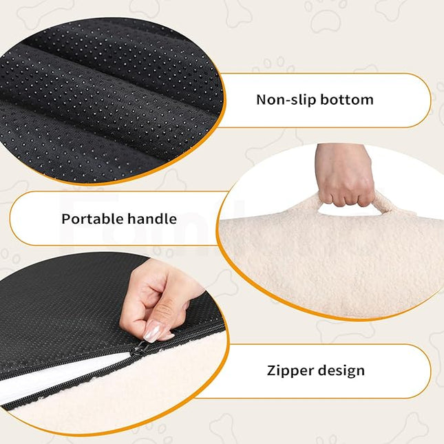 Tedi’s Orthopedic Dog Calming Bed for Medium Dogs,Memory Foam Cat Beds with Pillow & Portable Handle