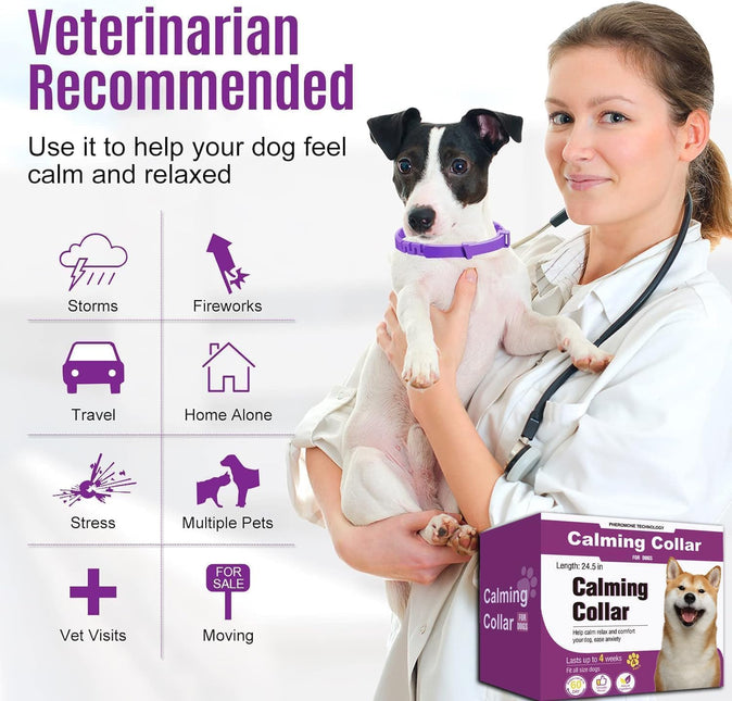Calming Collar for Dogs 4 Packs, Dog Pheromone Calm Collars Relief Anxiety Stress Separation Lasts 60 Days