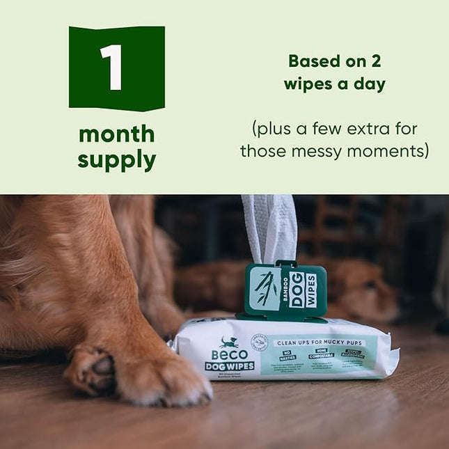 Beco Bamboo Unscented Dog Wipes (Pack of 80)