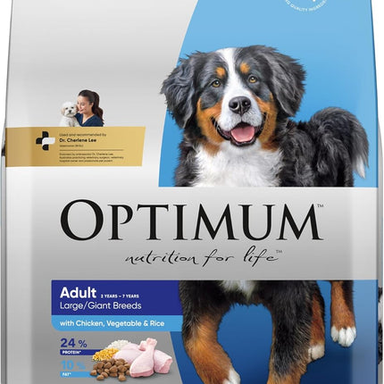 OPTIMUM Adult Large Breed Dry Dog Food with Chicken, Vegetables & Rice 15kg Bag
