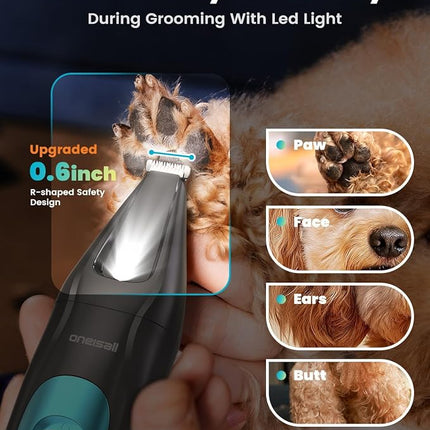 oneisall Professional 4-in-1 Dog Grooming Kit with LED Light