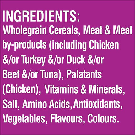 WHISKAS 1+ Years Adult Dry Cat Food Chicken & Turkey 1.8kg Bag, 4 Pack