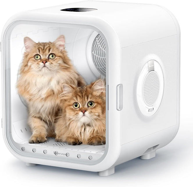 62L Cat Dryer Box Pet Dryer, 360° Efficient Automatic (white)