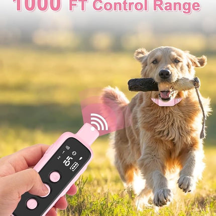 Bousnic Shock Collar for Dogs - Waterproof Rechargeable Dog Electric Training Collar with Remote for Small Medium Large Dogs with Beep(8-120 Lbs)