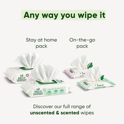 Beco Bamboo Unscented Dog Wipes (Pack of 80)