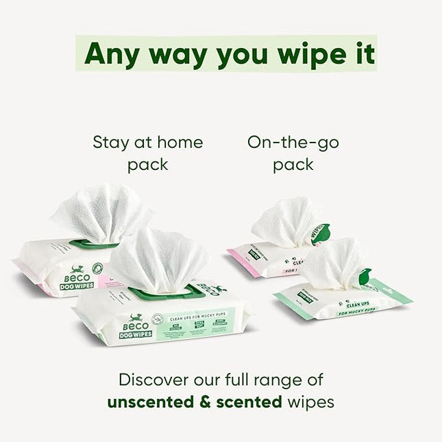 Beco Bamboo Unscented Dog Wipes (Pack of 80)