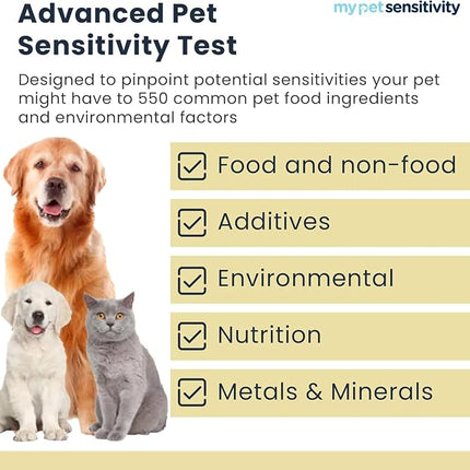 Advanced Allergen Test - At-Home Pet Allergy Test | 550 Items | Quick Results | Non-Invasive Hair Collection | Food, Environment, Nutrient & Mineral Analysis | All Breeds & Ages