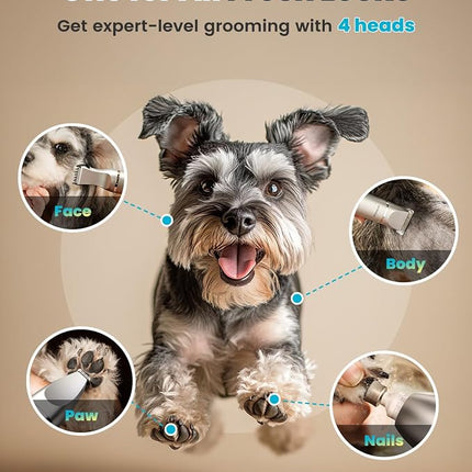 oneisall 4 in 1 Dog Grooming Kit with LCD Display
