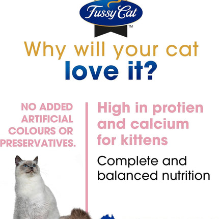 Fussy Cat Grain Free Twice as Tasty Kitten Wet Food, Kitten Mince 12x80g