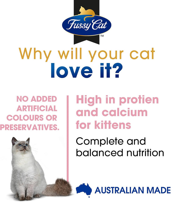 Fussy Cat Grain Free Twice as Tasty Kitten Wet Food, Kitten Mince 12x80g