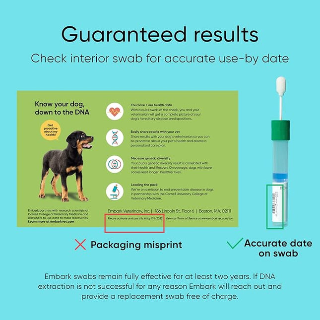 Embark Purebred Dog DNA Test - 270+ Genetic Health Conditions, 55 Physical Traits, Coefficient of Inbreeding (COI), Relatives, Breed Confirmation
