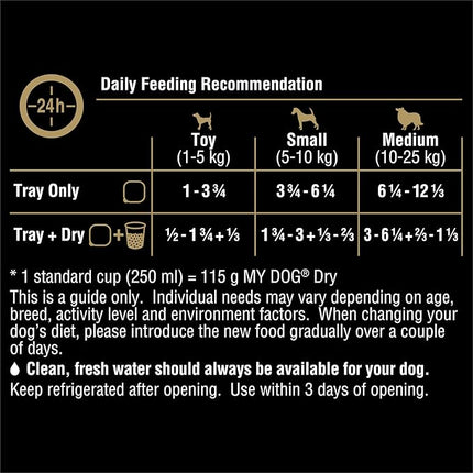 MY DOG Adult Wet Dog Food Chicken Supreme With Cheese Select Toppings 100g Tray, 36 Pack