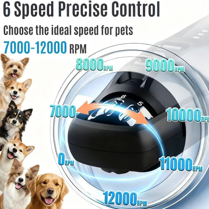New 6-Speed Dog Nail Grinder - 50% More Power Dog Nail Trimmers with 2 LED Lights