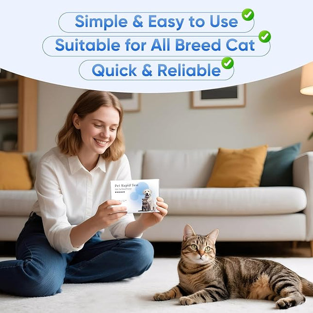 Cat FCV Home Test Kit – 5-Piece, Quick 5-Minute Detection, Accurate & Non-Invasive Feline Health Test, 98.8% Reliable, Easy-to-Use for All Breeds & Ages, Saves Time & Vet Bills