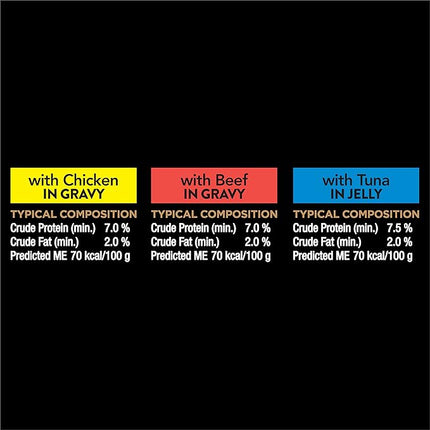 Dine Classic Collection Wet Cat Food Mixed Selection in Gravy & in Jelly 85g Pouch 60 Pack