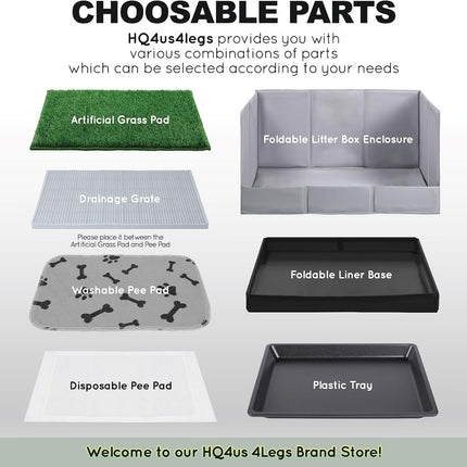 HQ4US 4LEGS Large Portable Dog Pee Pads Foldable Liner Base 33''x23'' Training Pad Holder with Fixing Clips, Waterproof, Easy Clean, Indoor Dog Potty