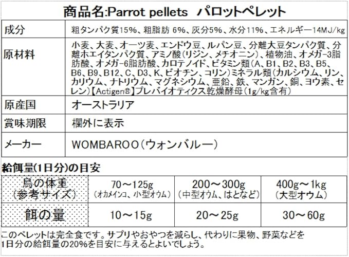 PASSWELL PARROT PELLETS 1KG