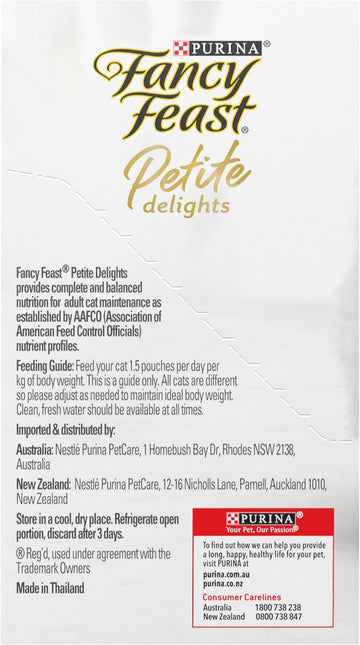 2+ FANCY FEAST Adult Petite Delights Salmon Tuna & Chicken Grilled Wet Cat Food 18 x 50g