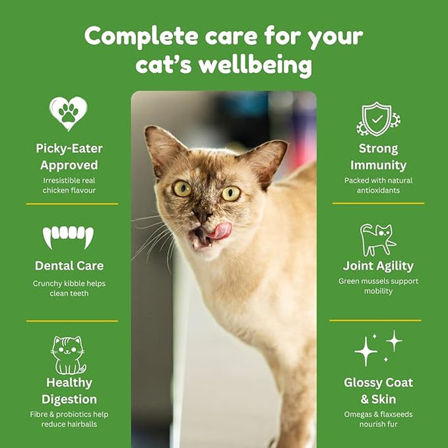 Dry Cat Food, Made of Grass-Fed Lamb and Green Mussel, Grain-Free, for All Cat Breeds,1KG
