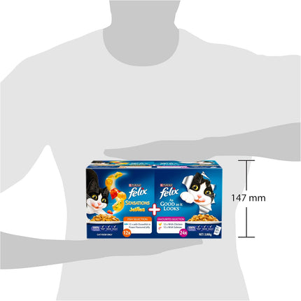 FELIX Adult As Good As It Looks™ & Sensations® Jellies Favourites Selection Wet Cat Food 36x85g