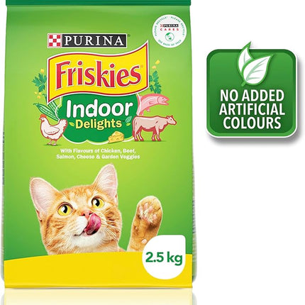 FRISKIES Adult Dry Cat Food Indoor Delights 2.5kg