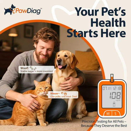 Pet Blood Glucose Monitor Kit for Dogs & Cats