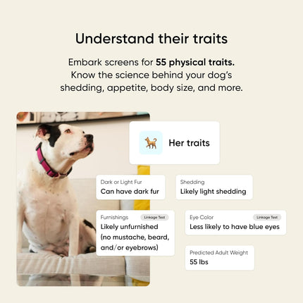 Embark Breed & Health Dog DNA Test - 400+ Breeds, 270+ Health Conditions, Allergy Risk Score, Relatives, and More