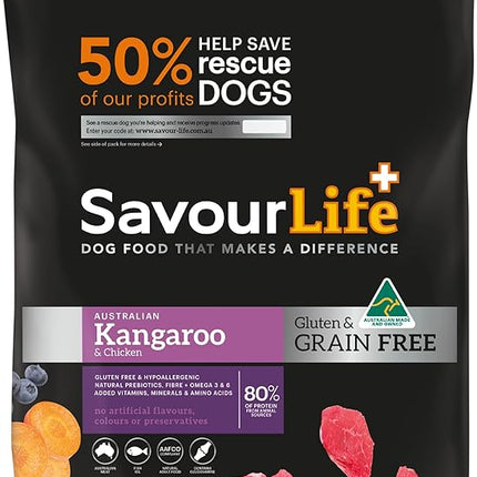 SavourLife Grain Free, Dog Food, Kangaroo & Chicken - High Protein, 2.5kg