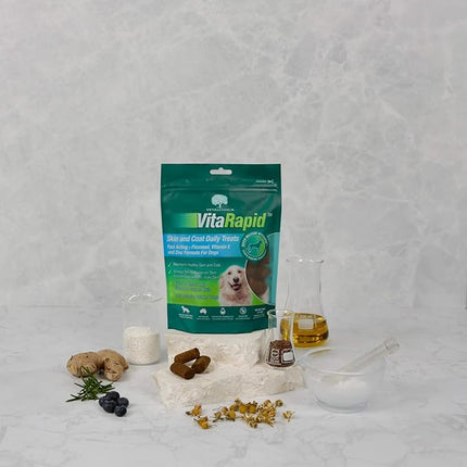 Vetalogica VitaRapid Skin Health Allergies Itch Hot Spots Skin and Coat Daily Treats for Dogs 210 g