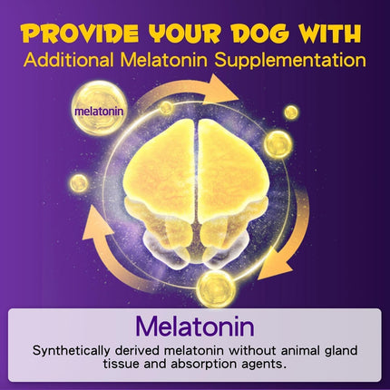 Melatonin for Dogs , Calming Supplement Drops, Natural Sleep Aid ,60ML