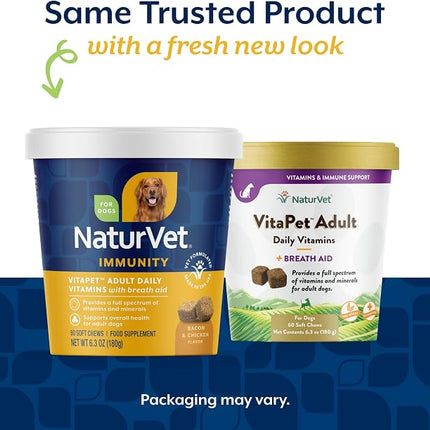 NaturVet VitaPet Adult Daily Vitamins with Breath Aid for Dogs - 60 Ct