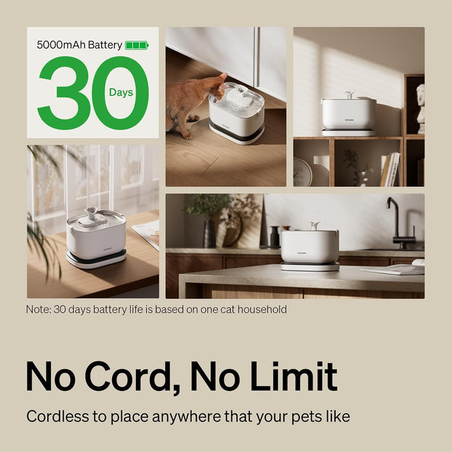 Peltibro Wireless Pet Water Fountain