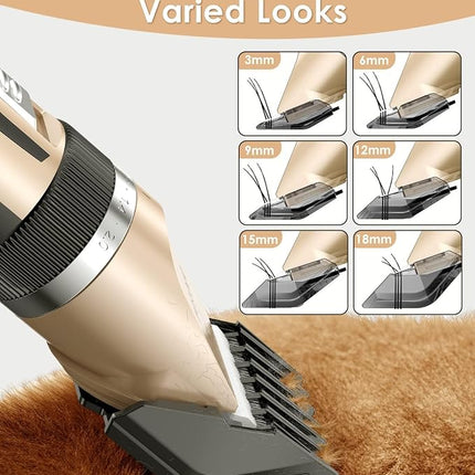 oneisall Quiet Clipper, Cat, Dogs, Professional Hair Trimmer for Long Hair Cats with Thick Fur, Dog Clipper, Cat Shaver with Powerful Motor (Gold)