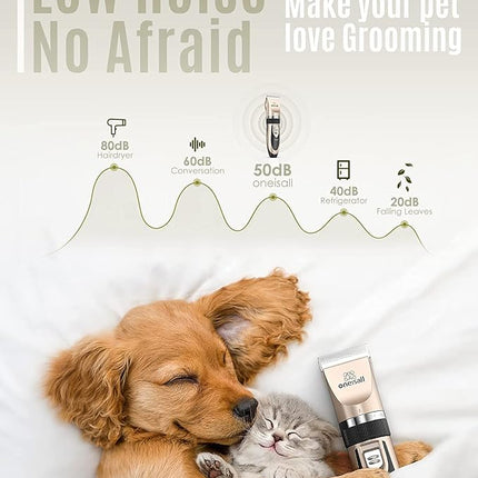 oneisall Low Noise Dog Clippers Grooming Kit for Dogs Cats Pets