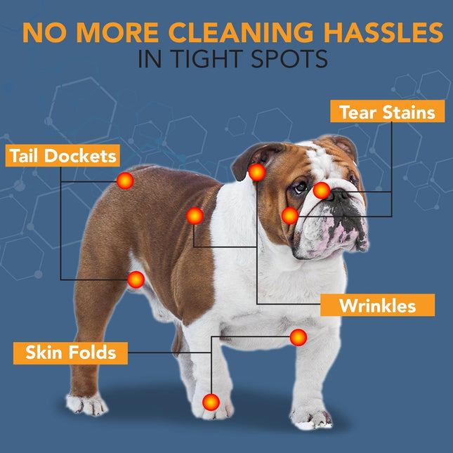 NOVEHA 5”x7” Large Dog Wipes | Wipes for Bulldog, French Bulldog, Pug, English Bulldog | Deodorizing