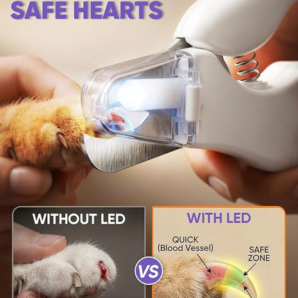 CATPICK 2-in-1 Cat Nail Clippers & Dog Nail Clippers Trimmers for Large Medium Small Dogs Cats Claw Trimmer Quick Sensor and Safety Guard USB Rechargeable with 2 LED Lights Dogs Nail Trimmer