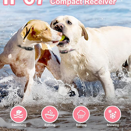 Bousnic Dog Shock Collar 2 Dogs (5-120Lbs) - 3300 ft Waterproof Training Collar for Dogs