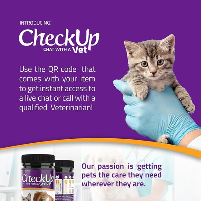 CheckUp Glucose Urine Testing Strips for Cats and Dogs - Detection of Diabetes x 50