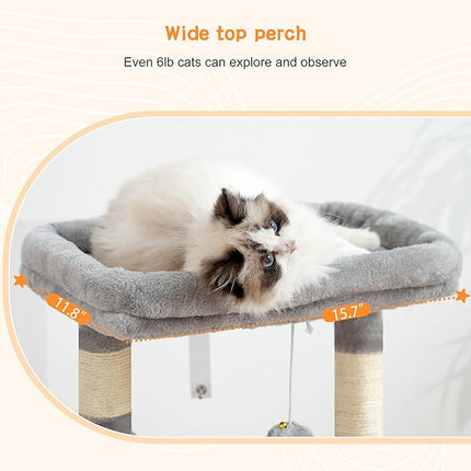 Heybly HCT008SW Cat Scratching Post with Extra Large Soft Cat Basket, Cat Scratching Post , Light Grey