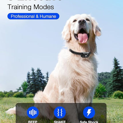 Bousnic Dog Shock Collar - 3300Ft Training Collar with Remote for 5-120lbs