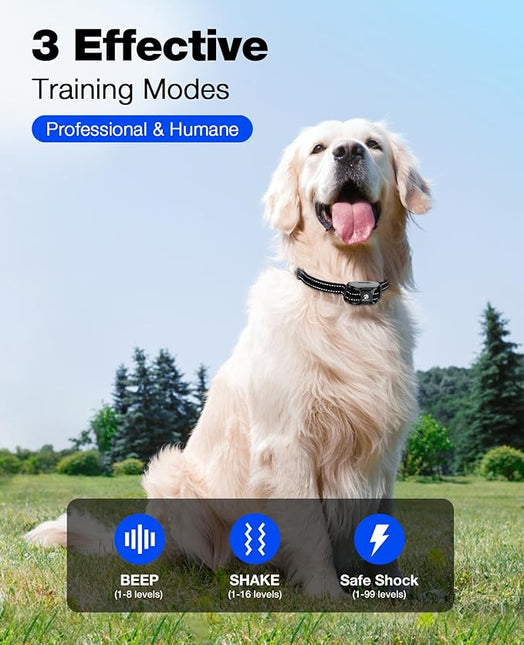 Bousnic Dog Shock Collar - 3300Ft Training Collar with Remote for 5-120lbs