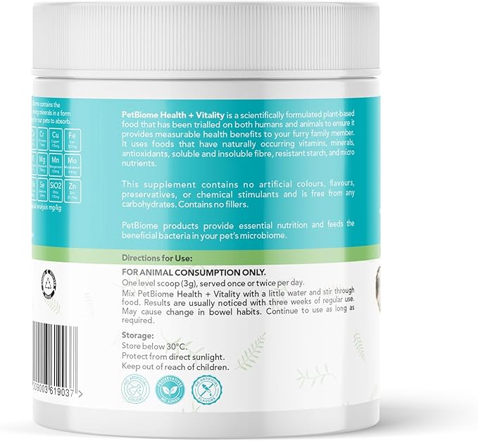 Health + Vitality for Dogs 3 Month Supply Promotes a Healthy Gut microbiome